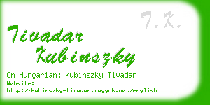 tivadar kubinszky business card